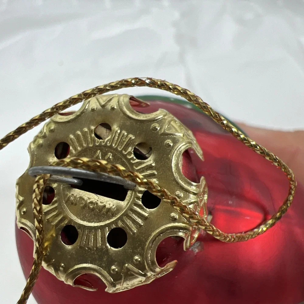 Vintage Mercury Glass Christmas Ornament West Germany Mica SANTA CLAUS FACE Head